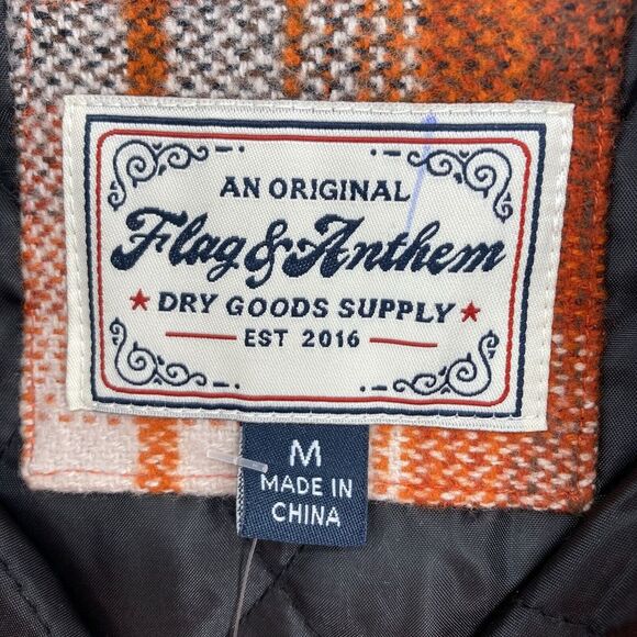Flag & Anthem Bozeman Filled Shirt Jacket Mens Medium Rust Black Plaid Outdoors - Picture 4 of 15